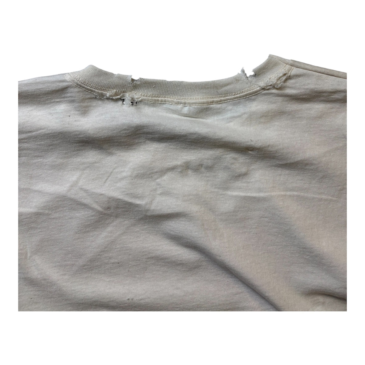 Trashed Washed Out White T-Shirt Size L