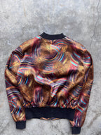 Roberto Cavalli Vintage Satin Bomberjacke Animal Print & Waves Gr. L