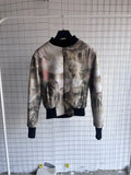 Vintage Roberto Cavalli Renaissance Satin Angel Zipper & Rhinestones Bomberjacke Gr. M