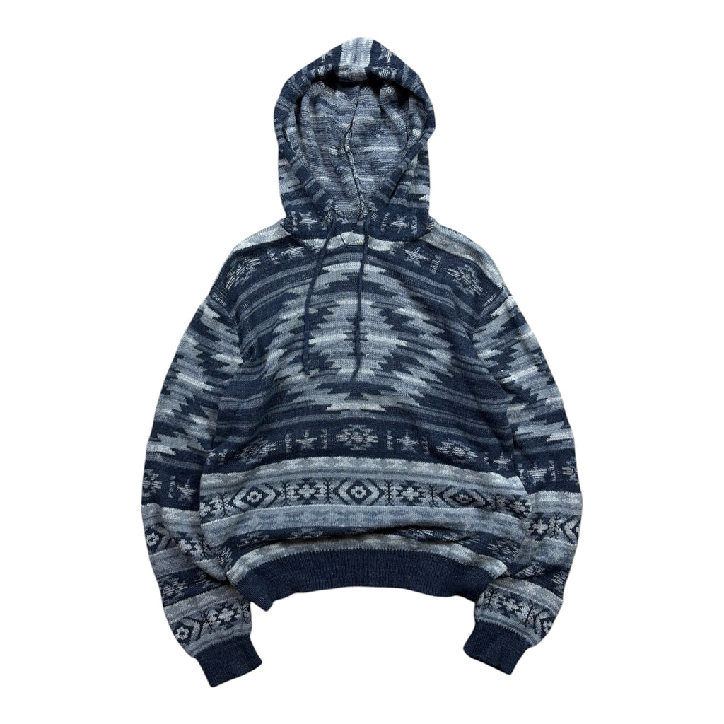 Vintage Polo Ralph Lauren Southwestern Aztec Indigo Knit Hoodie