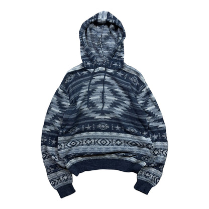 Vintage Polo Ralph Lauren Southwestern Aztec Indigo Knit Hoodie