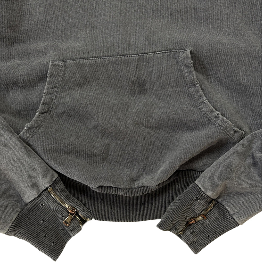 Vintage Washed Out Grey Distressed Hoodie