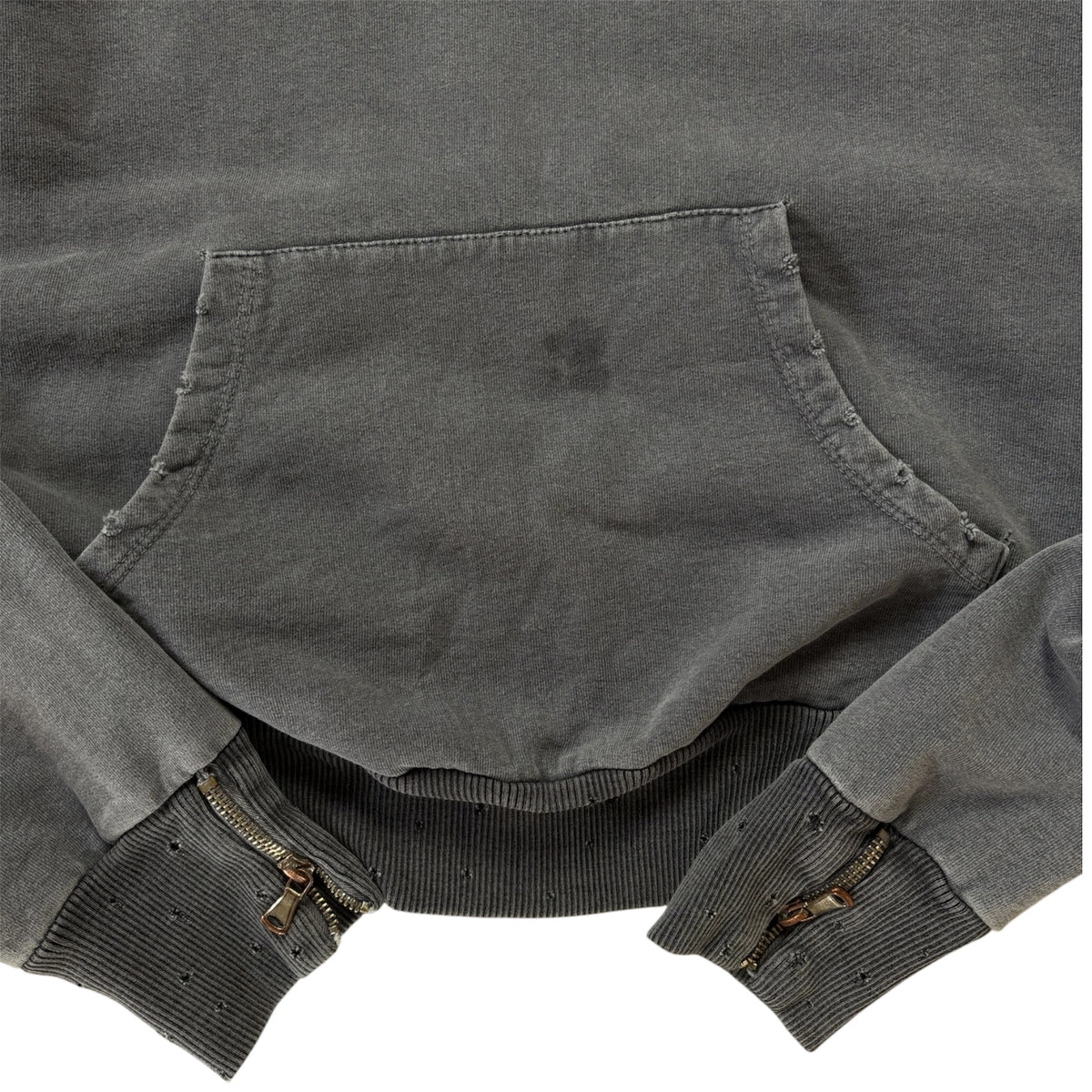 Vintage Washed Out Grey Distressed Hoodie