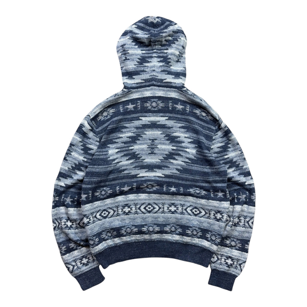 Vintage Polo Ralph Lauren Southwestern Aztec Indigo Knit Hoodie