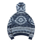 Vintage Polo Ralph Lauren Southwestern Aztec Indigo Knit Hoodie