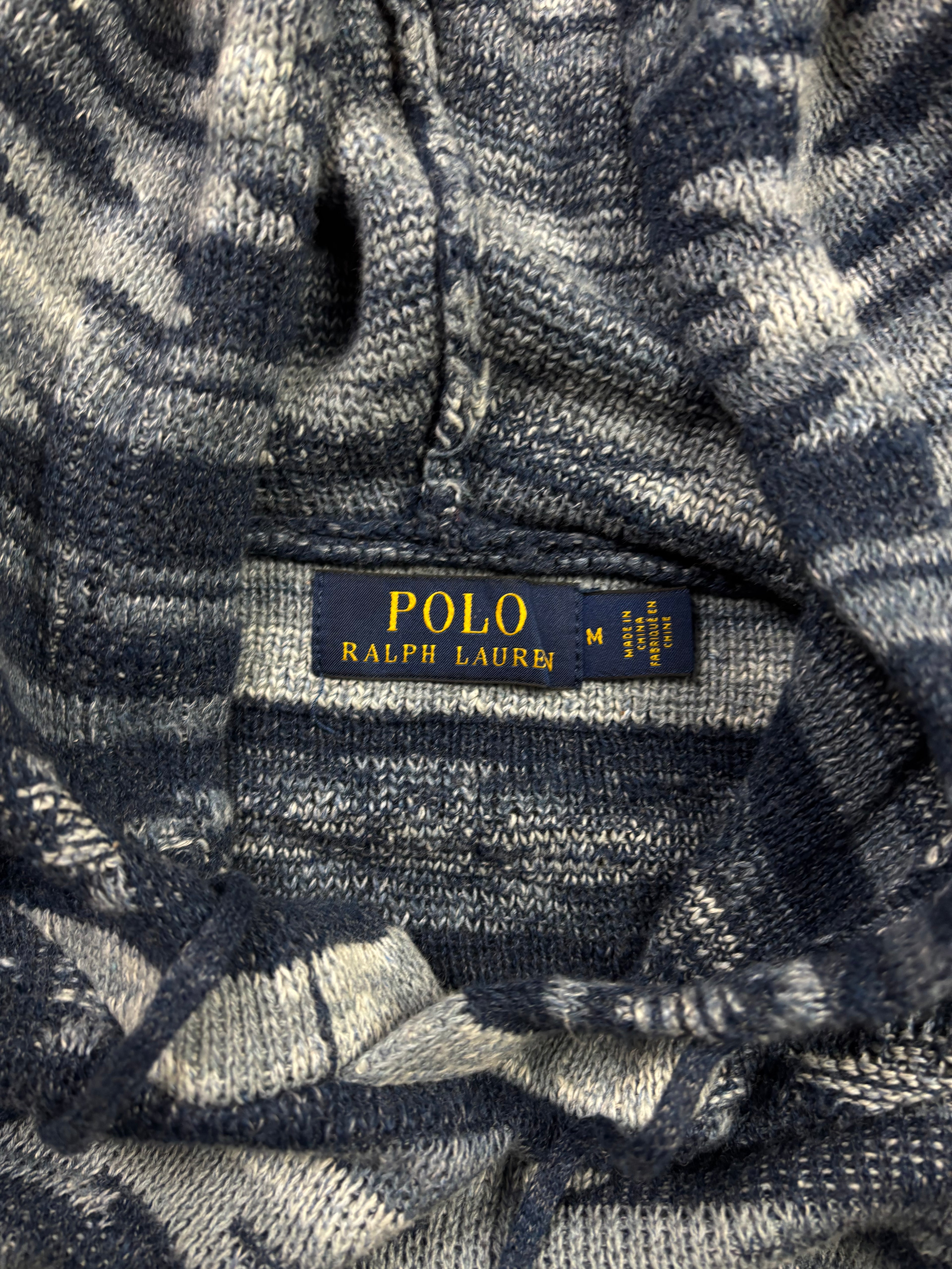 Vintage Polo Ralph Lauren Southwestern Aztec Indigo Knit Hoodie