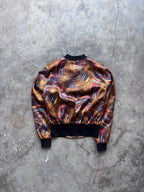 Roberto Cavalli Vintage Satin Bomberjacke Animal Print & Waves Gr. L