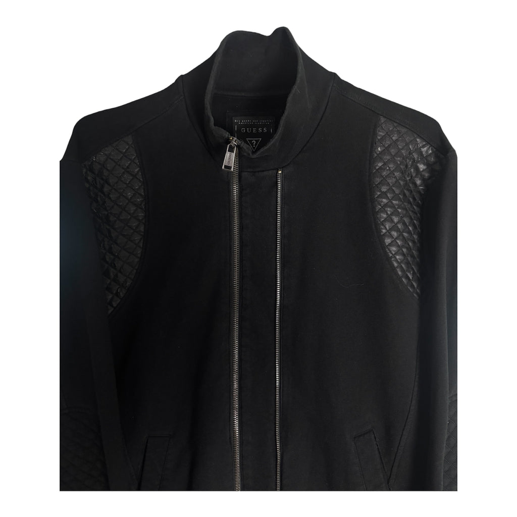 Vintage Guess Los Angeles Sweatjacke mit Lederpartien