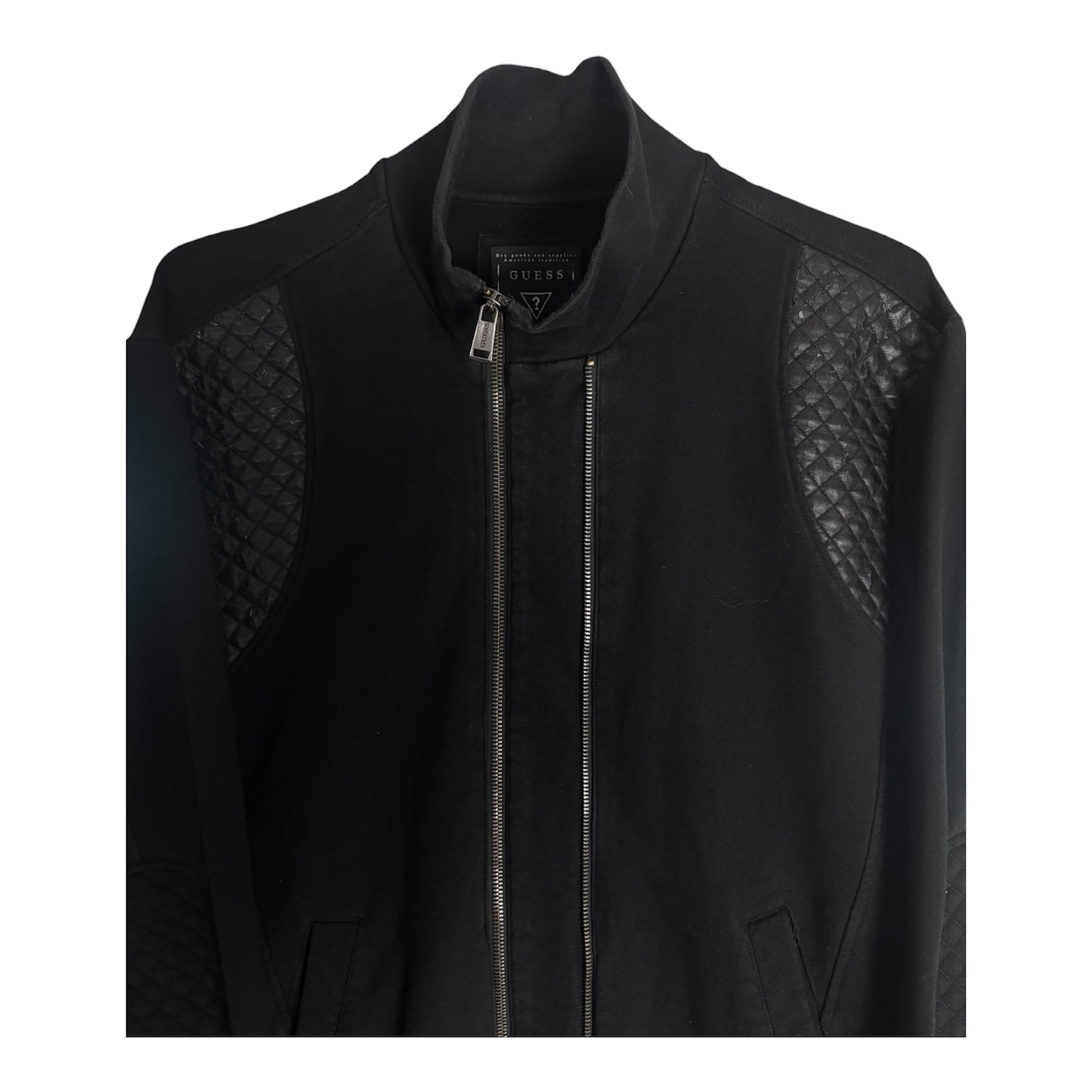 Vintage Guess Los Angeles Sweatjacke mit Lederpartien