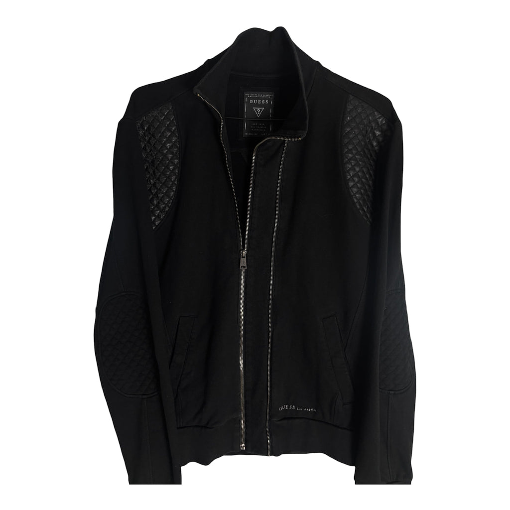 Vintage Guess Los Angeles Sweatjacke mit Lederpartien