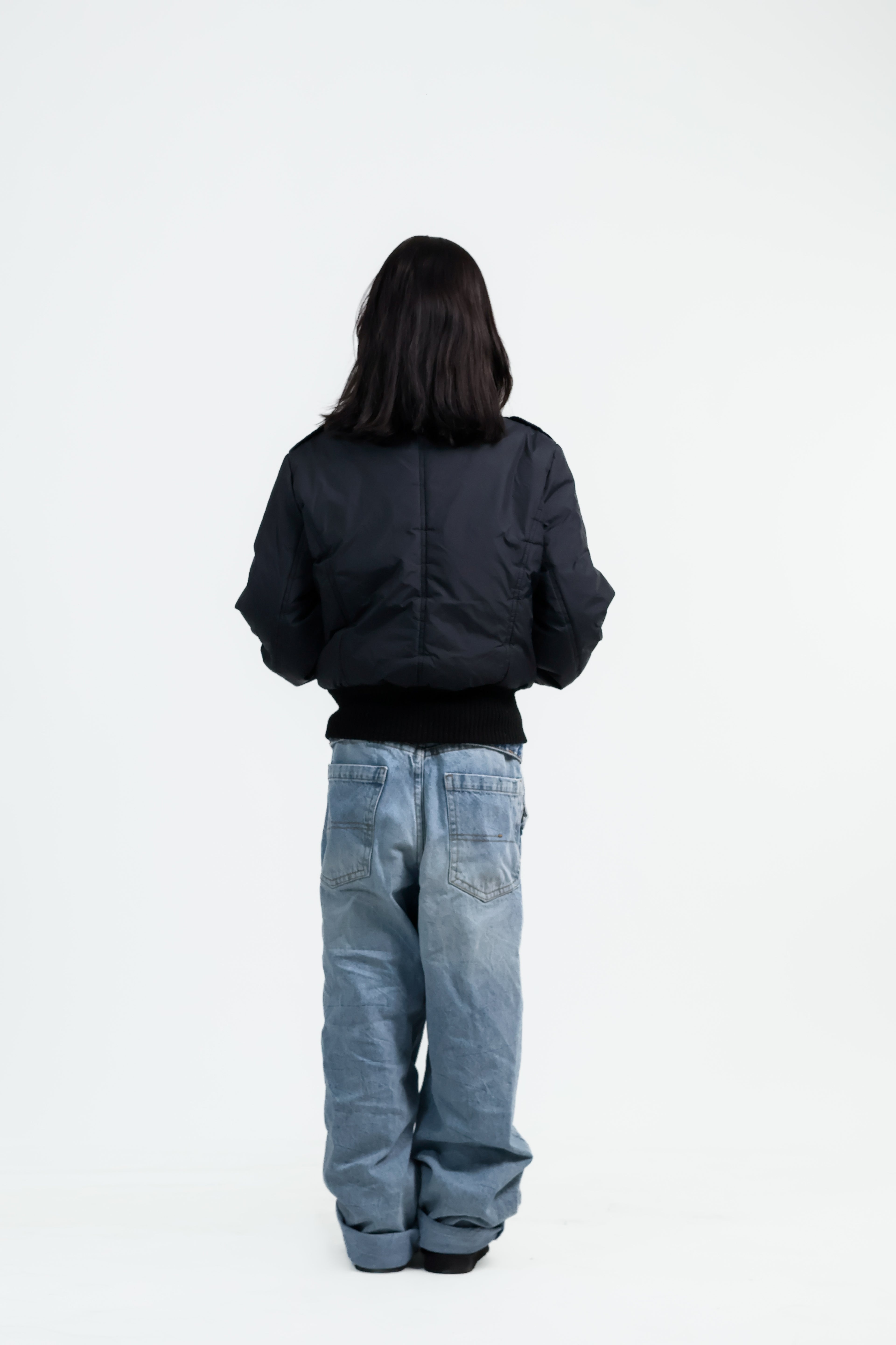 Vintage Fellkragen Bomberjacket