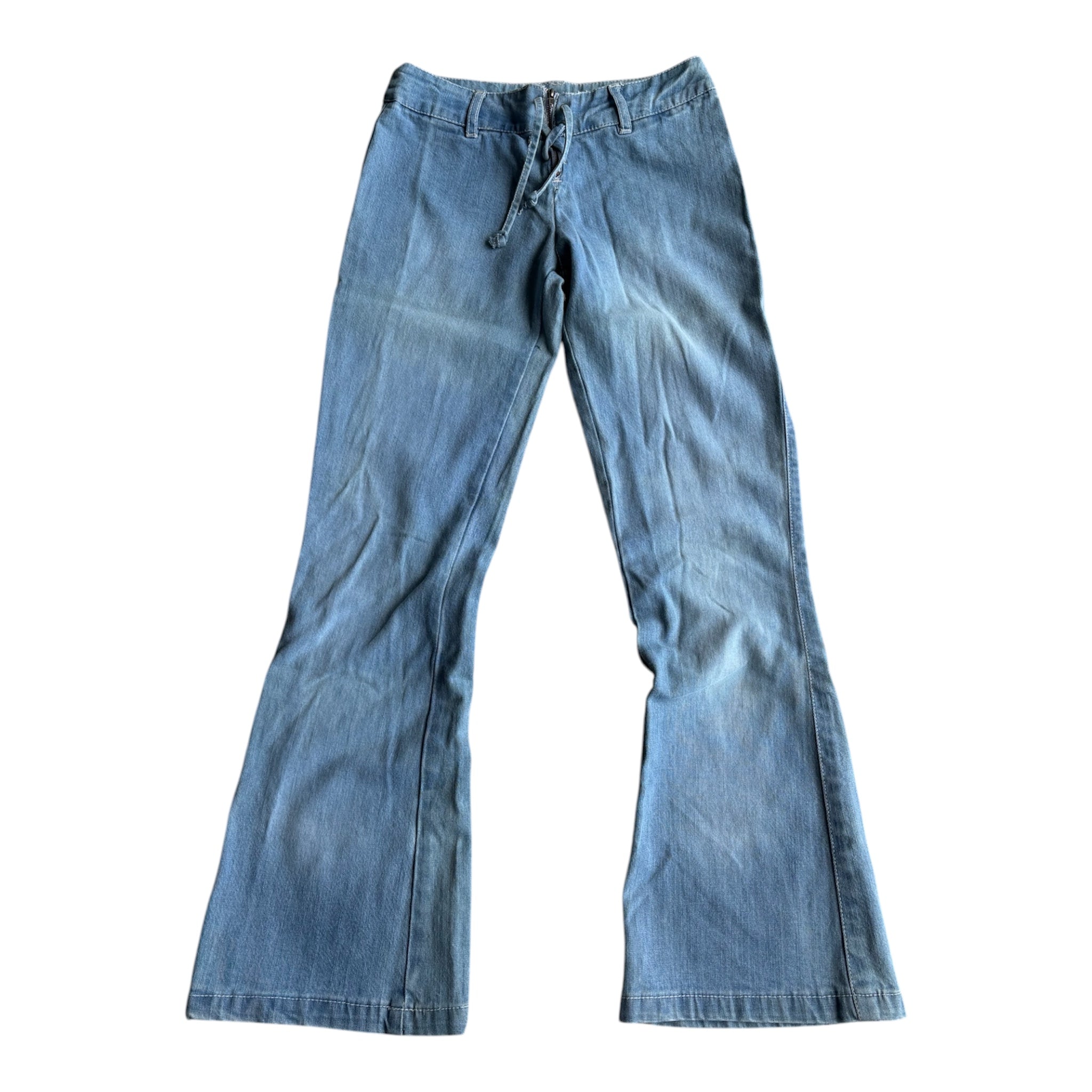 Vintage Low Rise Flare Jeans mit Lace up (Front)