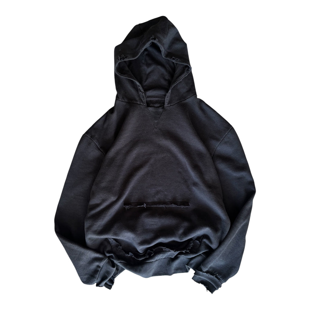 Vintage Distressed Cut Out Pocket Hoodie Size L