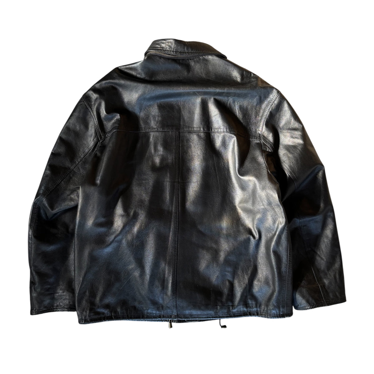Vintage Hooded Leather Jacket Size XL