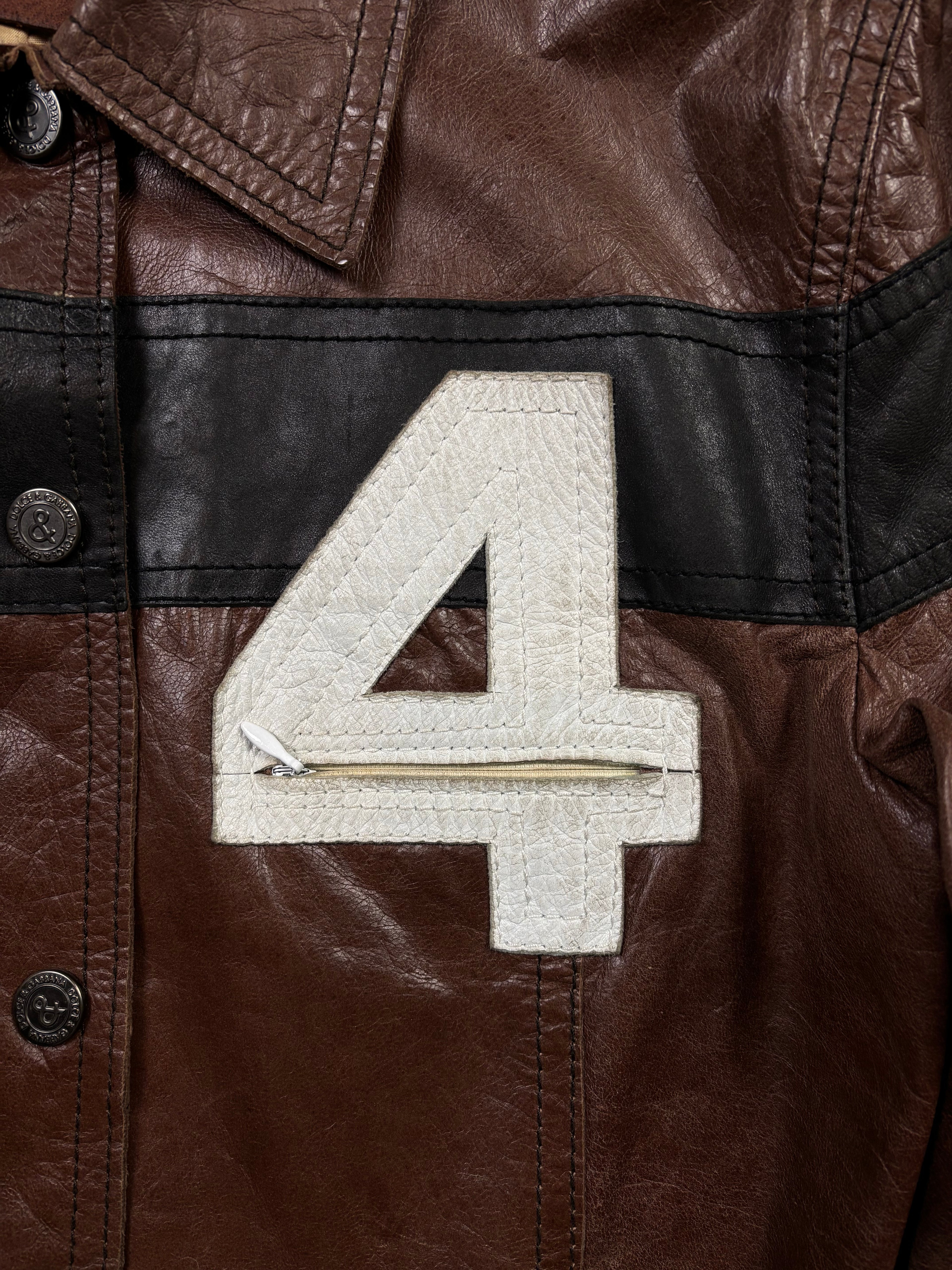 Vintage Dolce & Gabbana Brown Leather Jacket