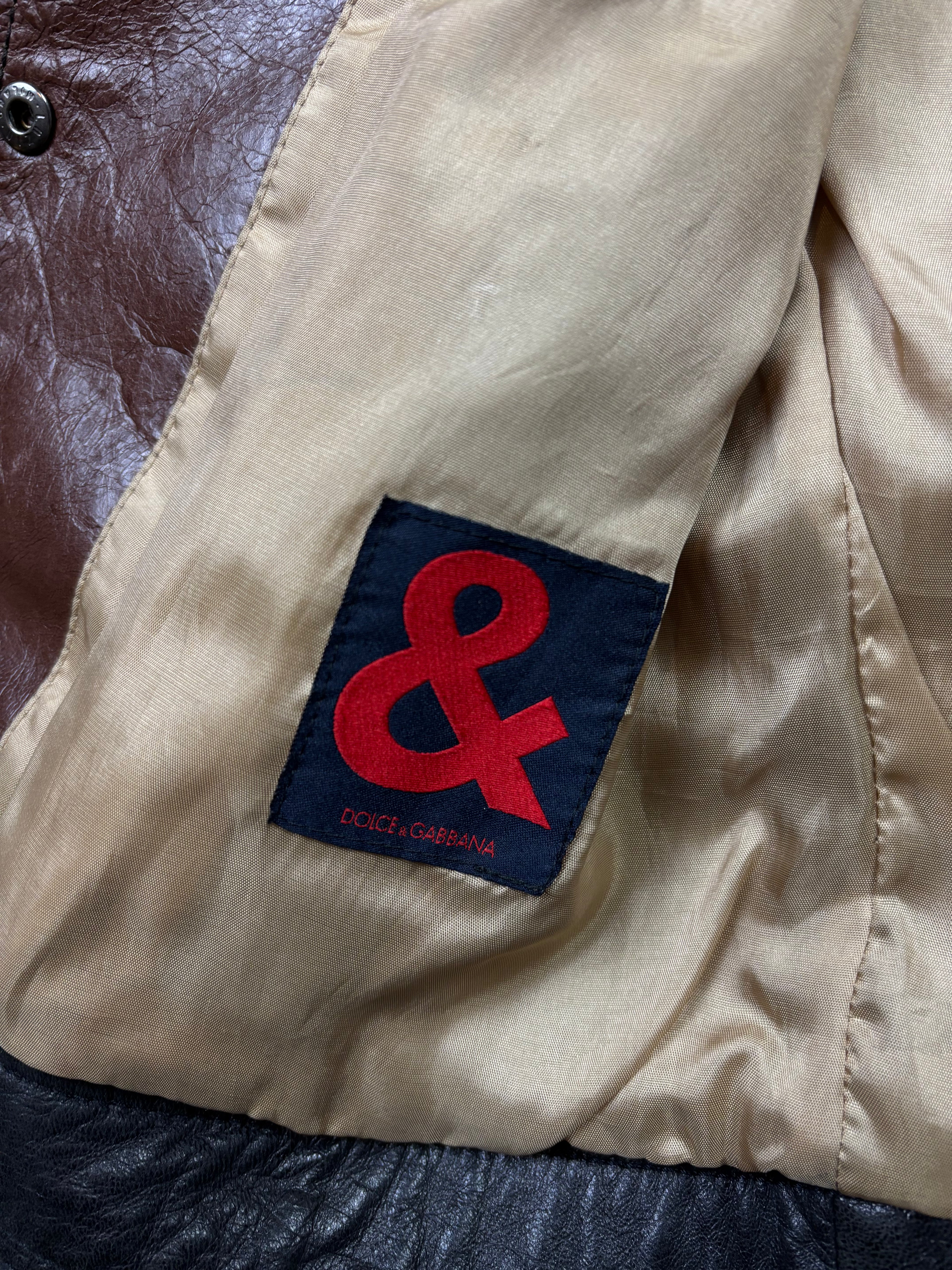 Vintage Dolce & Gabbana Brown Leather Jacket