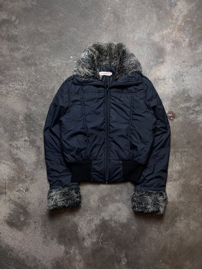 Vintage Fellkragen Bomberjacket