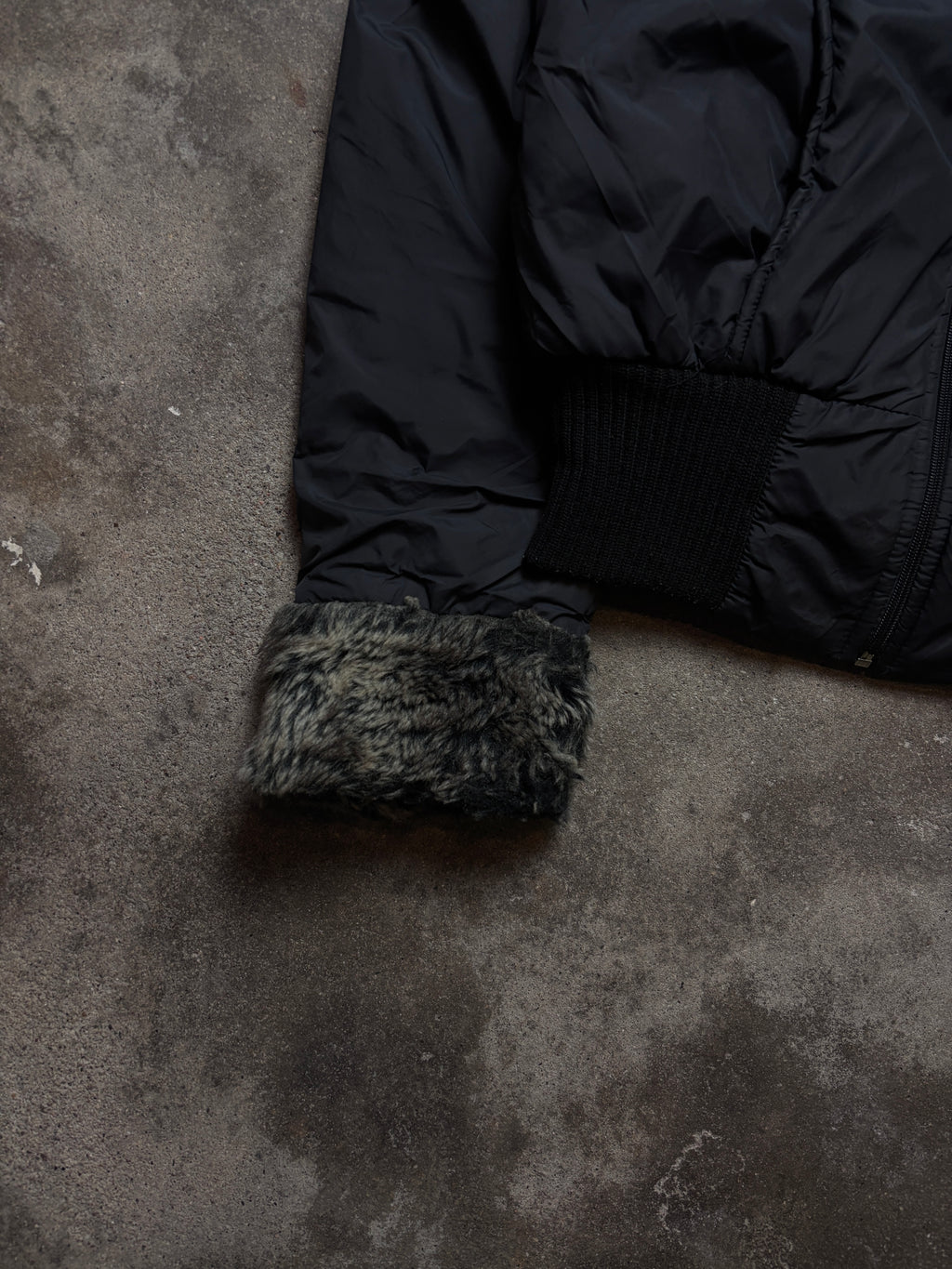 Vintage Fellkragen Bomberjacket