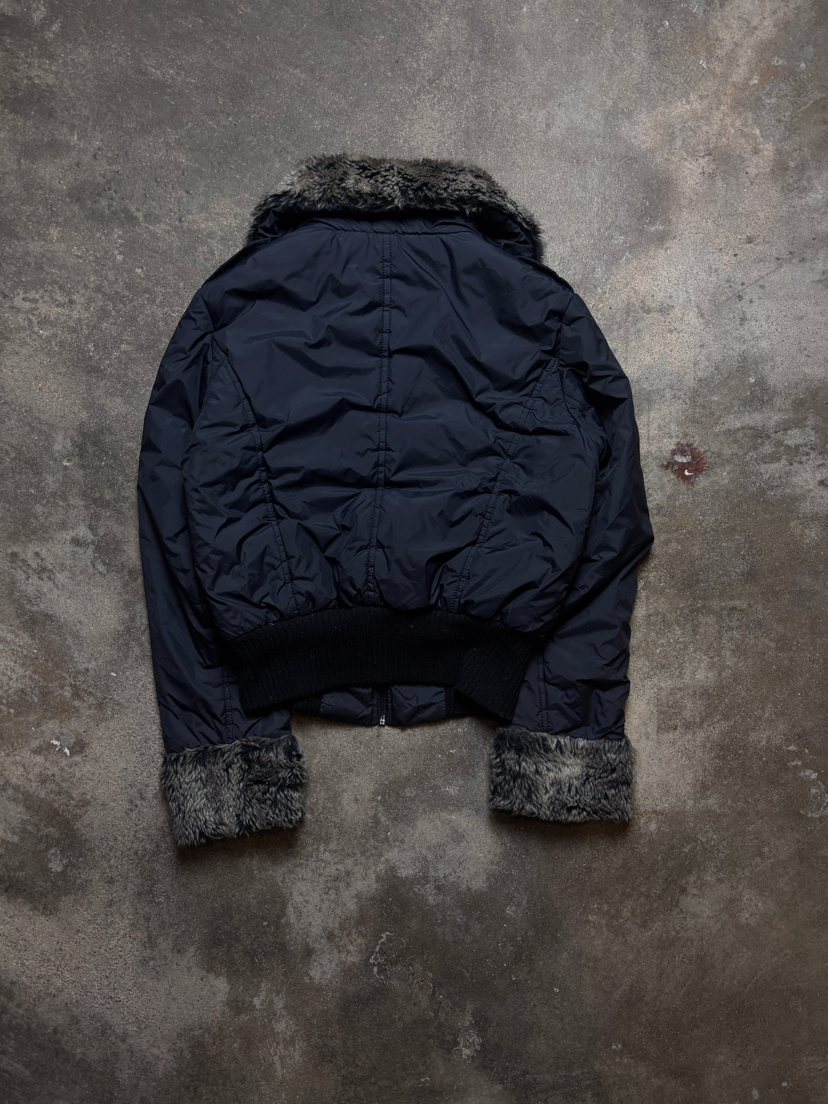 Vintage Fellkragen Bomberjacket