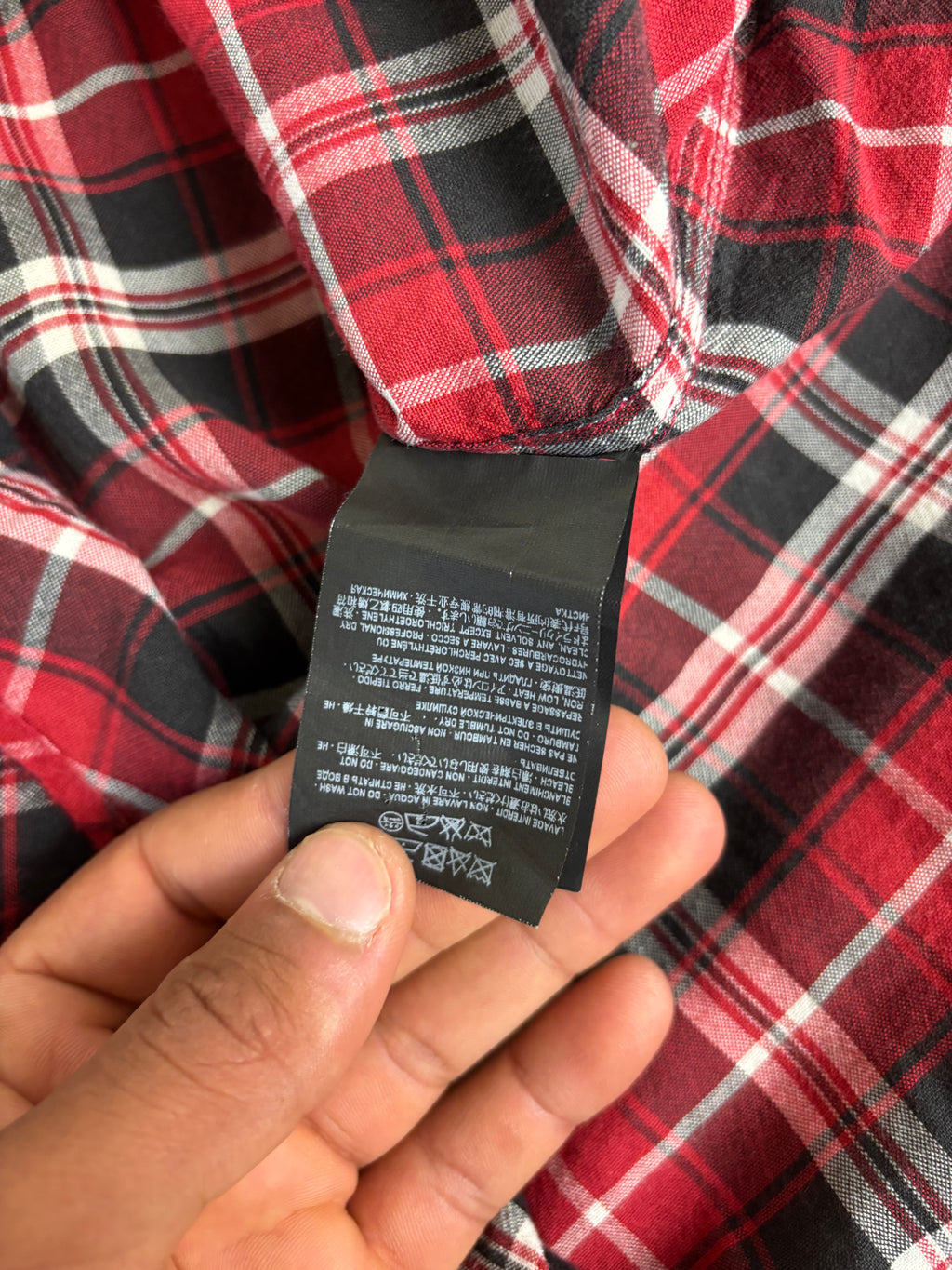 Saint Laurent Paris Tartan Western Style Flannel Shirt Size L