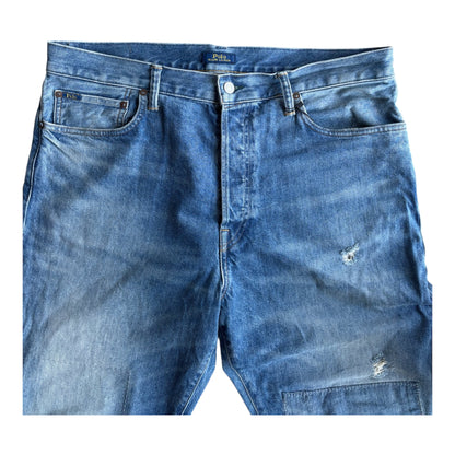 Vintage Polo Ralph Lauren Distressed & Repaired Straight Leg Jeans