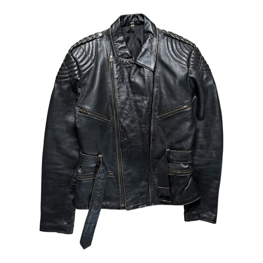 Vintage Biker Real Leather Jacket Size M