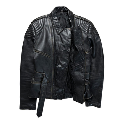Vintage Biker Real Leather Jacket Size M