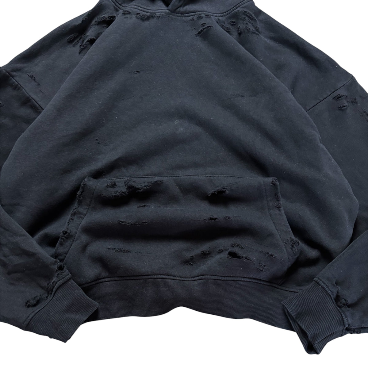Vintage Distressed Heavy Cotton Hoodie Size S