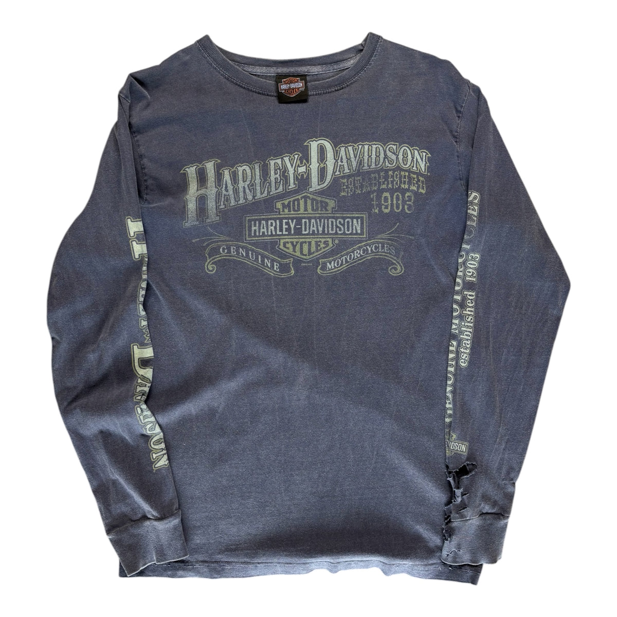 Vintage Distressed Harley Davidson Longsleeve Size S