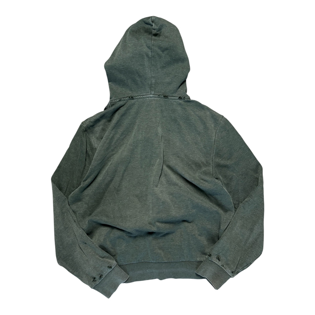Vintage Distressed Washed Out Military Green Zip Jacke Size S
